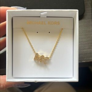 NWT Michael Kors Gold Geometric Pendant Necklace